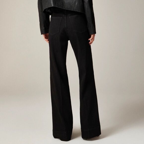 NWT J CREW Embellished denim trouser in Black Rinse - Picture 4 of 7